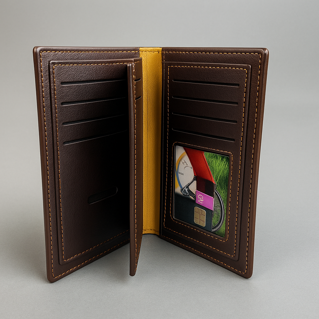 "Luxury Leather Belt Clip Wallet Case with Company Name"