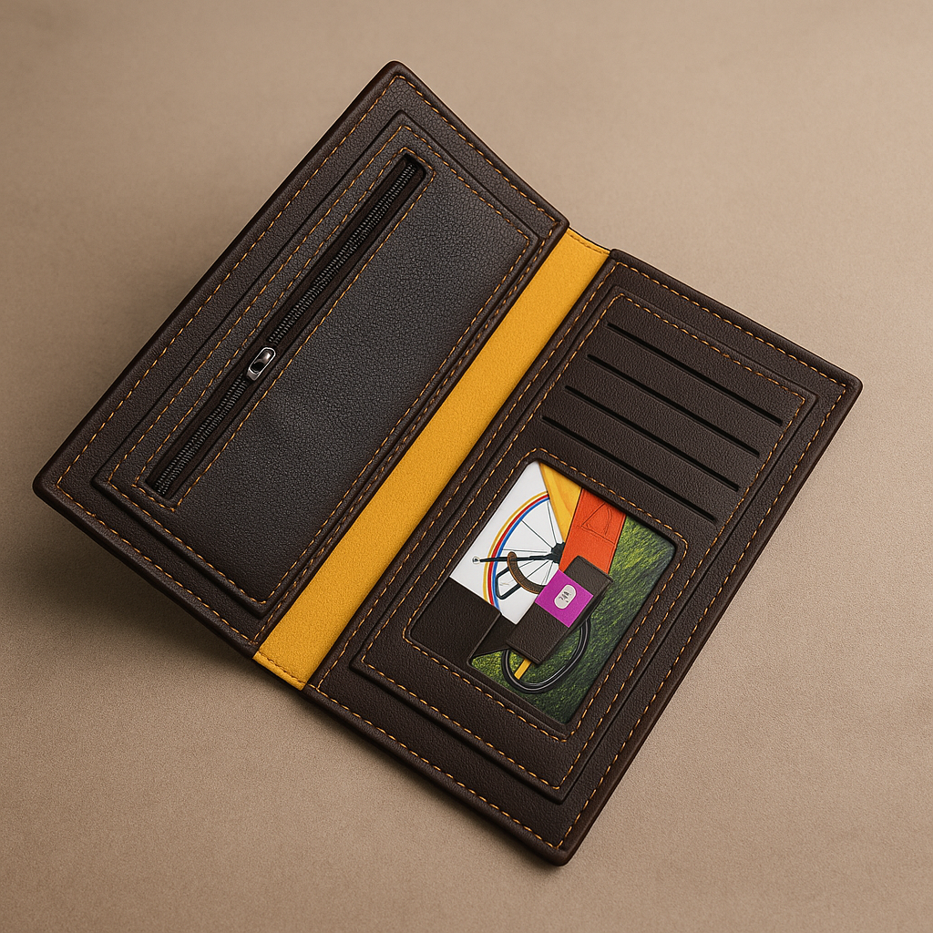 "Luxury Leather Belt Clip Wallet Case with Company Name"