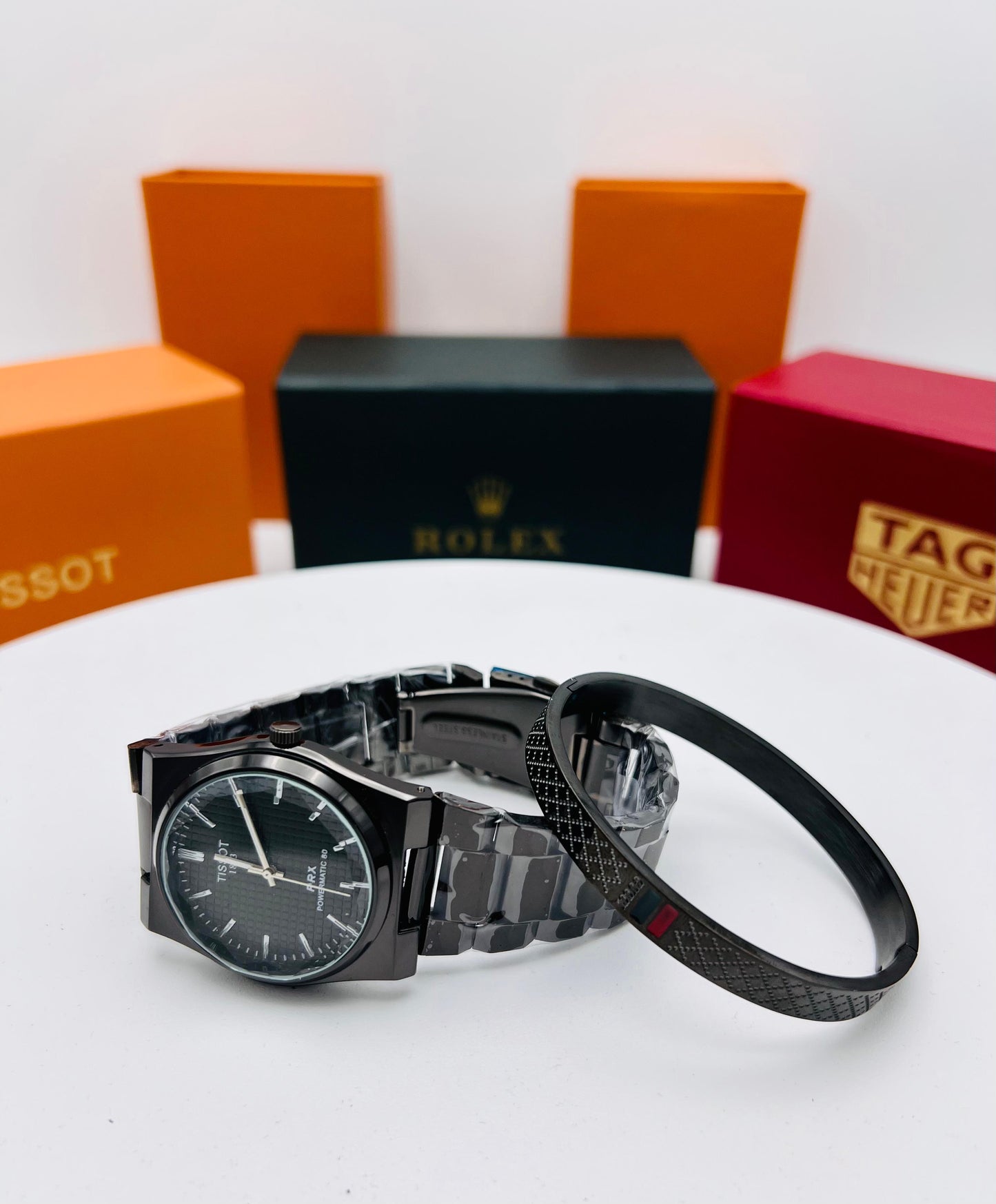 Men's Tissot Stainless Steel Strap Watch with Gucci Handcuff